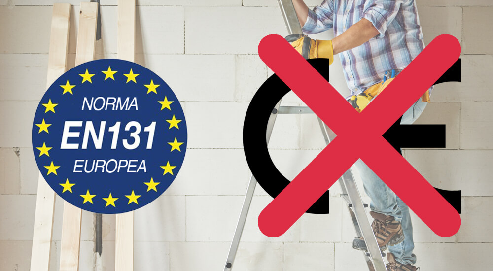 Las escaleras de mano nunca incorporarán el marcado CE, sino que se deben regir por la Norma Europea EN 131